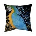 Begin Home Decor 20 x 20 in. Blue Macaw Parrot-Double Sided Print Indoor Pillow 5541-2020-AN332